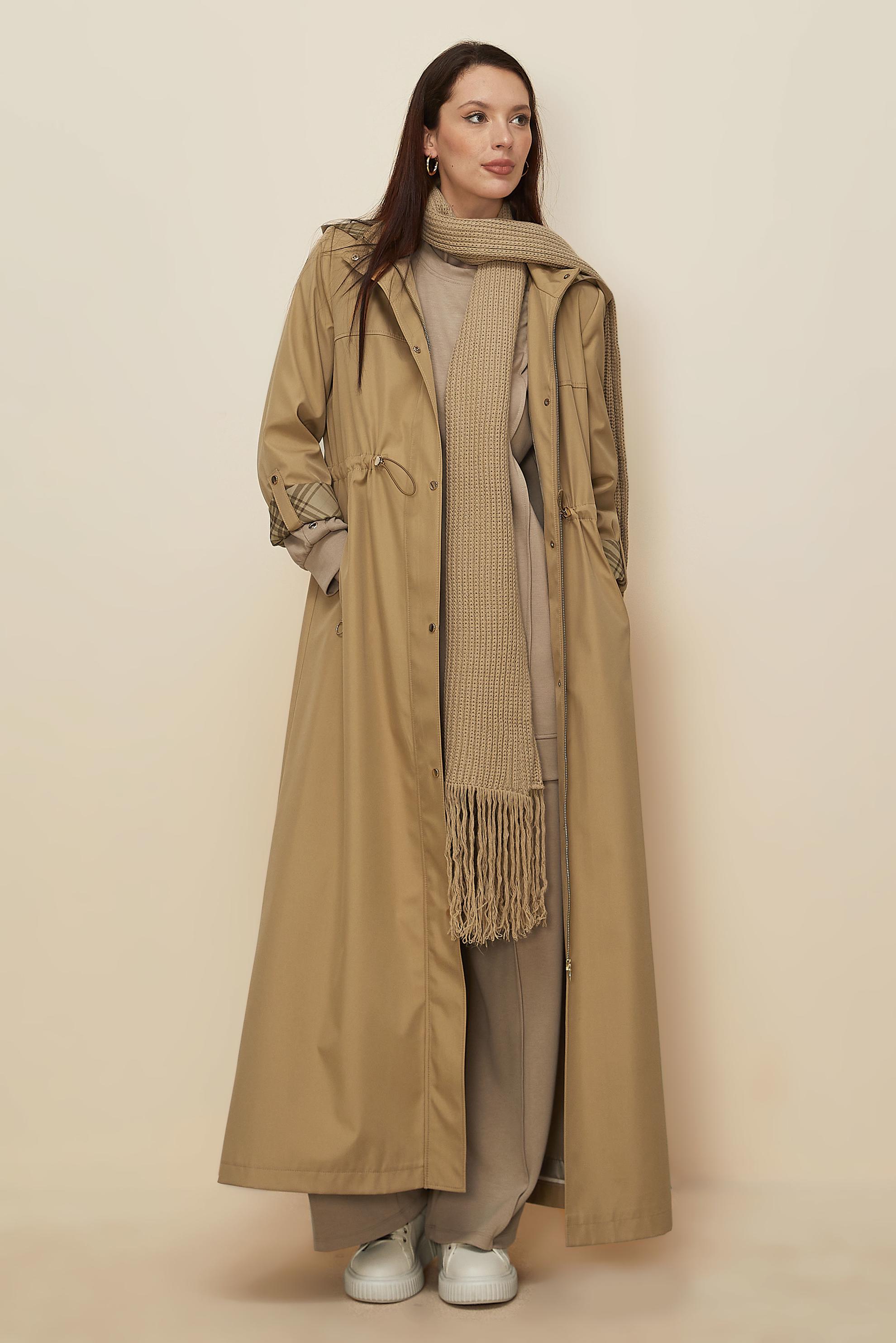 Vêtements hijab BRUN PARDESSUS À CAPUCHON 10995