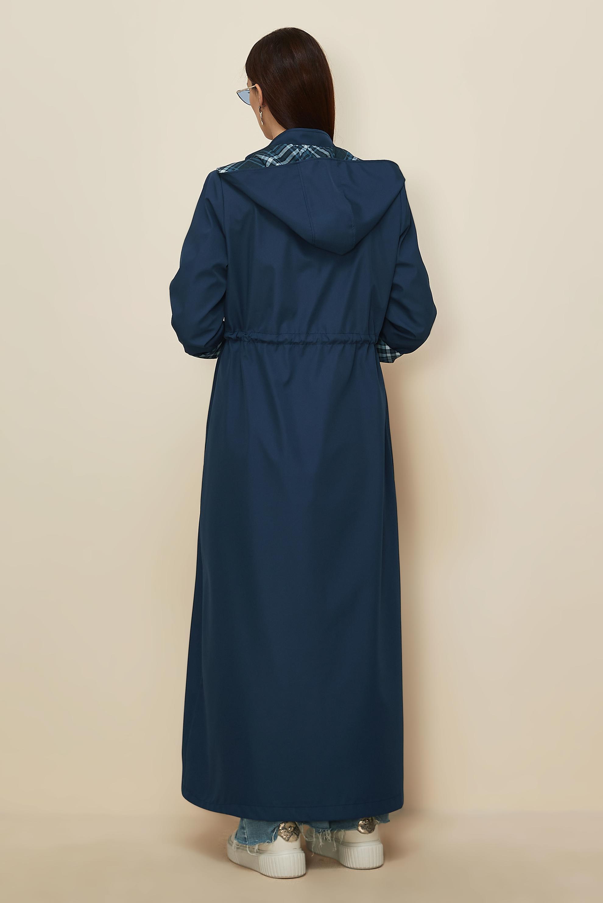 Tesettür giyim LACİVERT KAPÜŞONLU PARDESÜ 10995