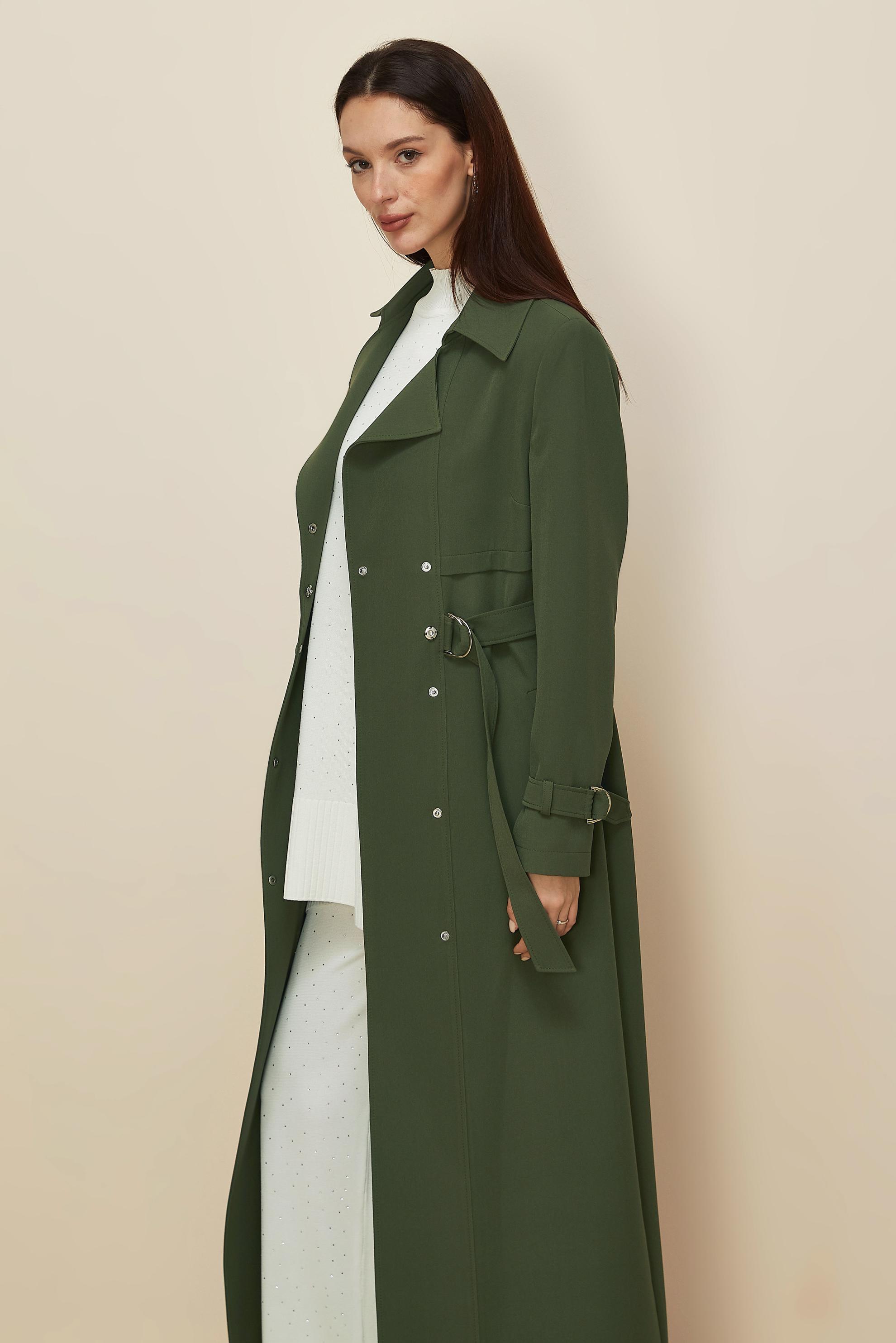 Vêtements hijab KAKI PARDESSUS CEINTURÉ 10996