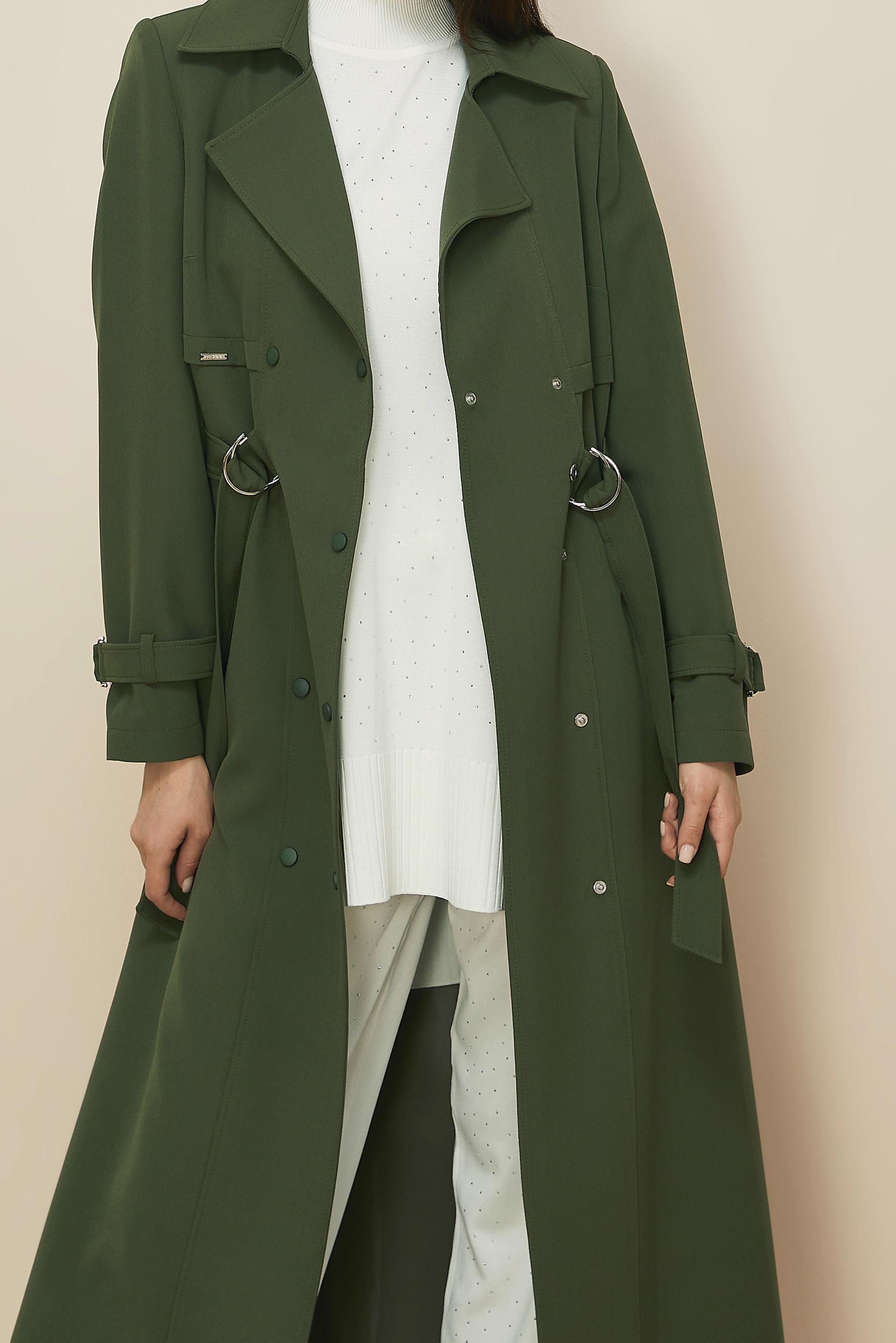 Vêtements hijab KAKI PARDESSUS CEINTURÉ 10996