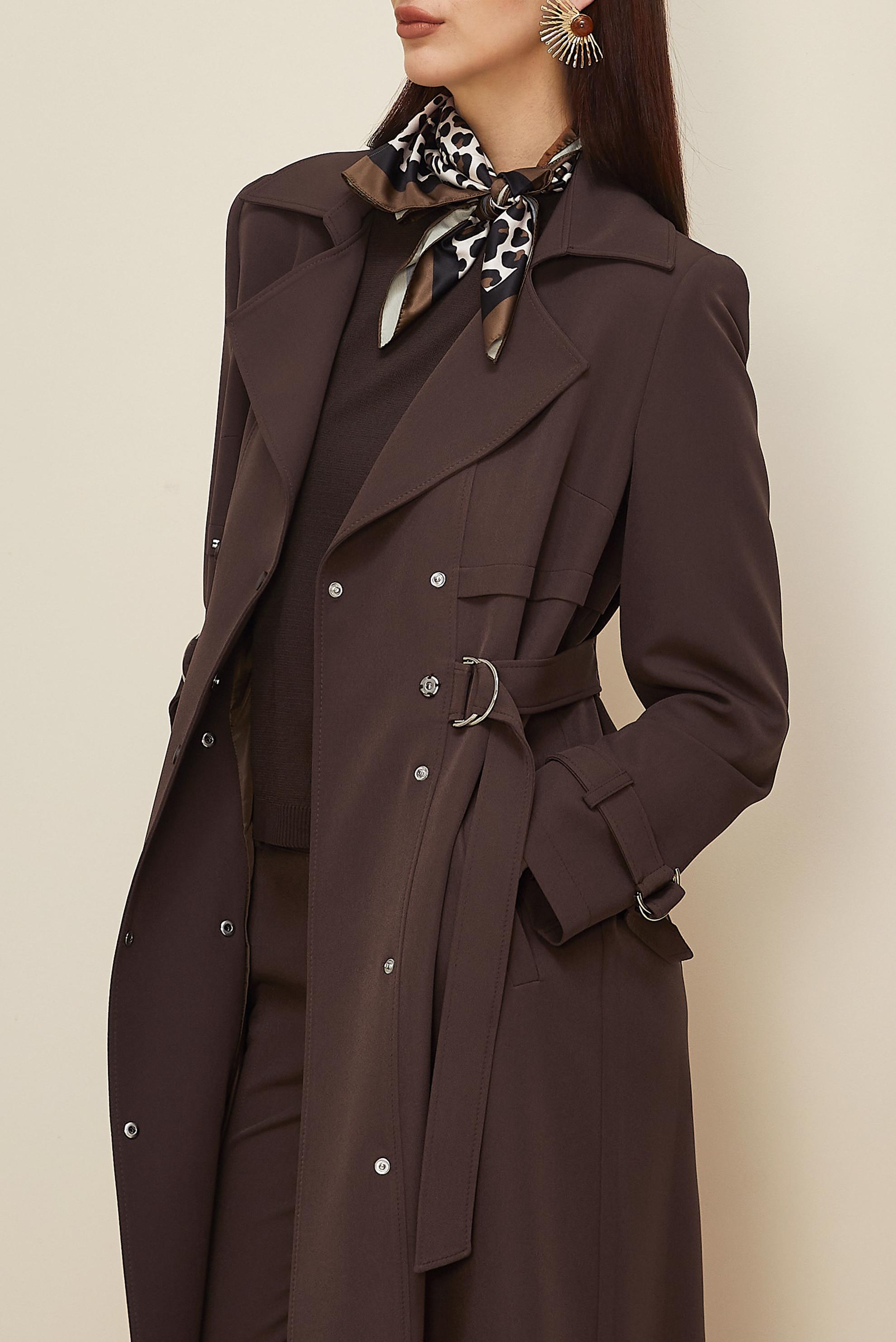 Hijab clothing BROWN BELTED TOPCOAT 10996