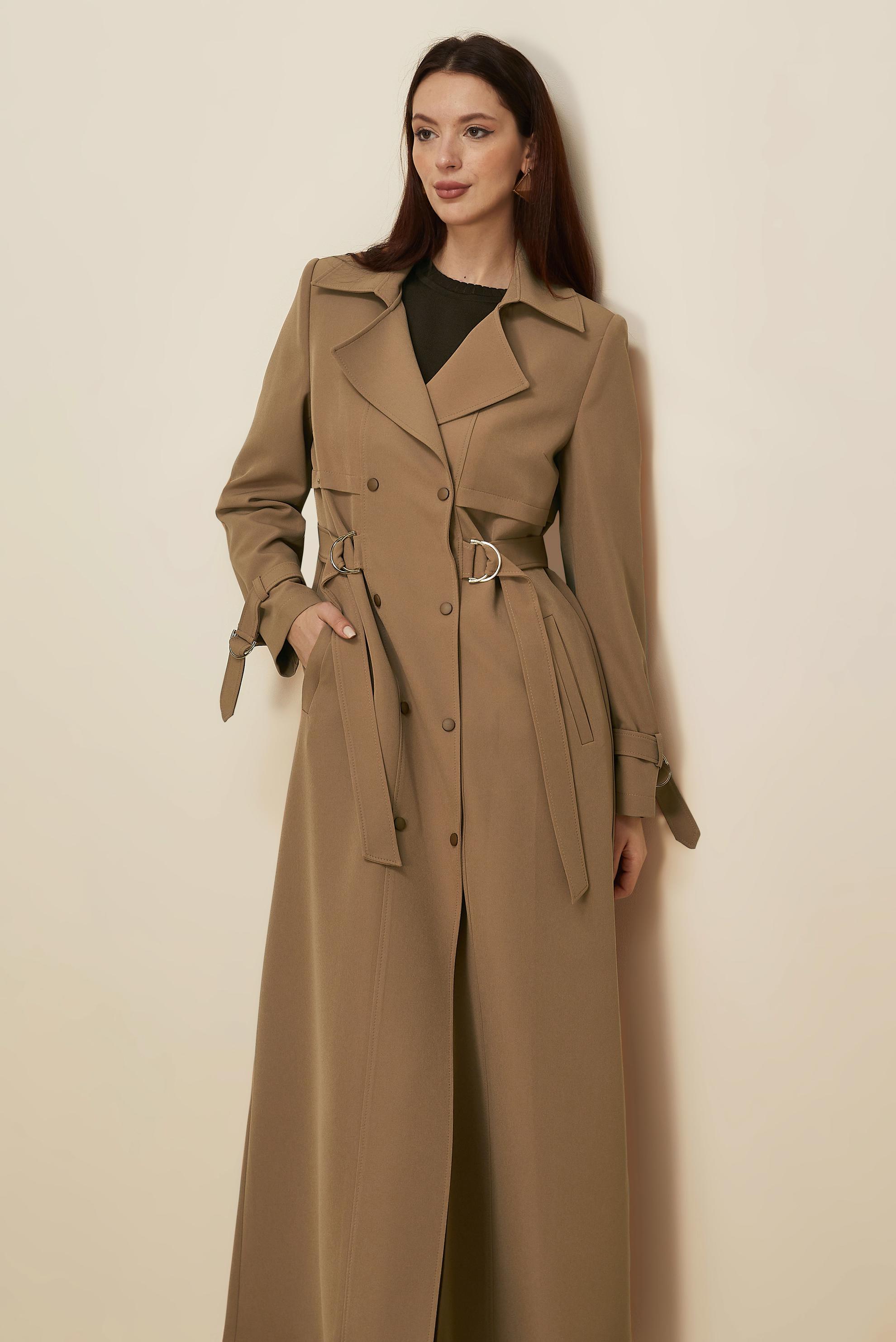 Vêtements hijab BRUN PARDESSUS CEINTURÉ 10996