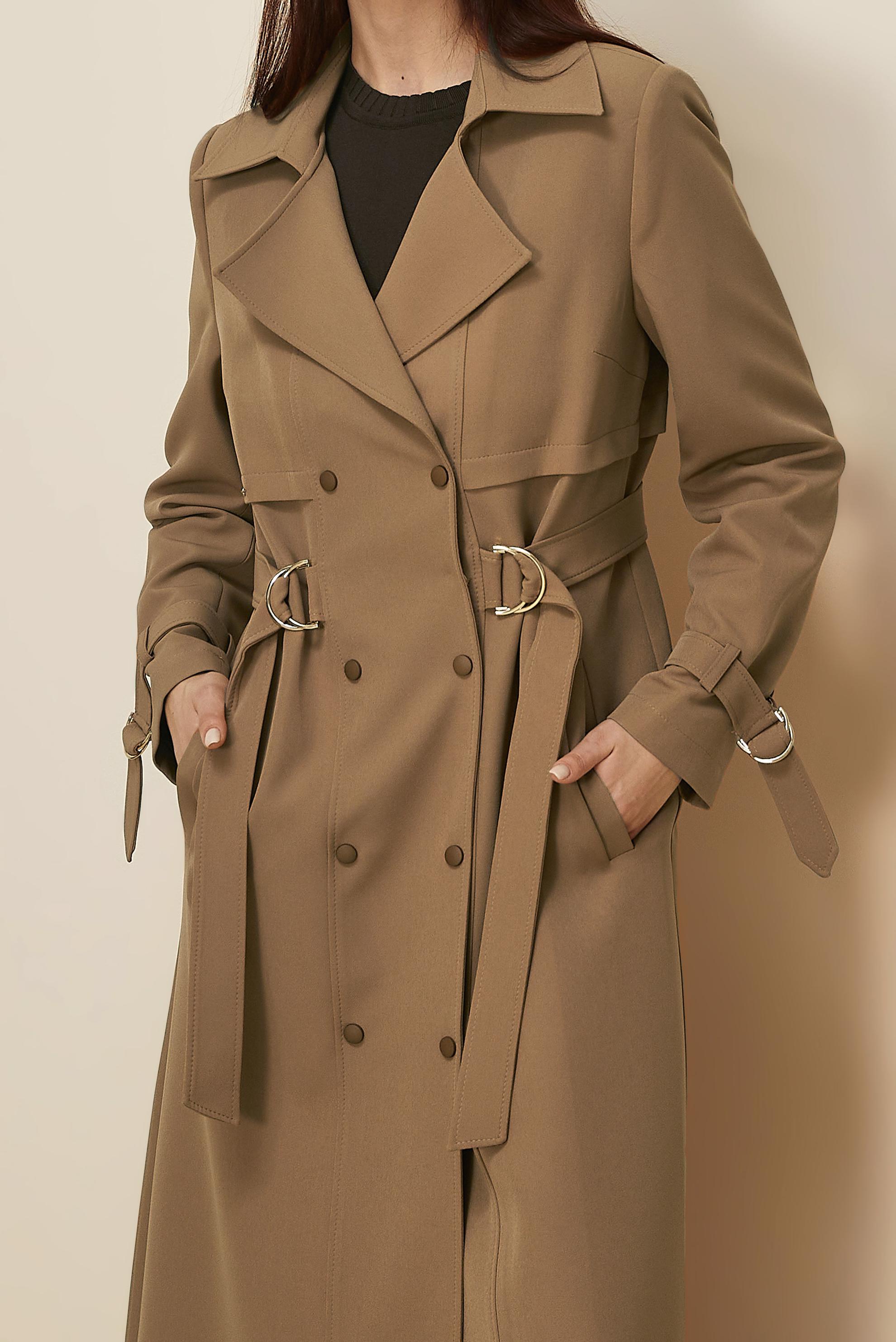 Vêtements hijab BRUN PARDESSUS CEINTURÉ 10996