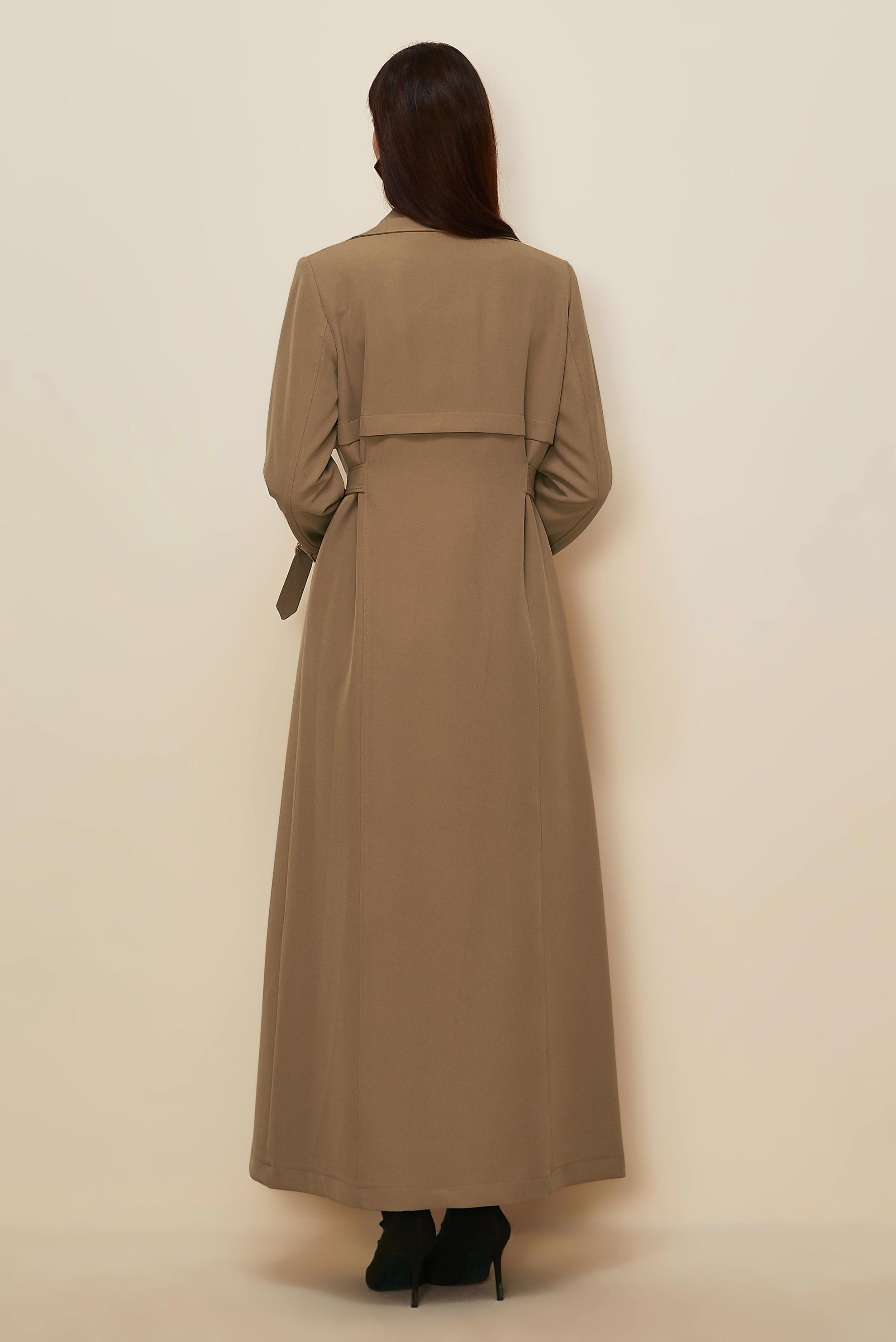 Vêtements hijab BRUN PARDESSUS CEINTURÉ 10996