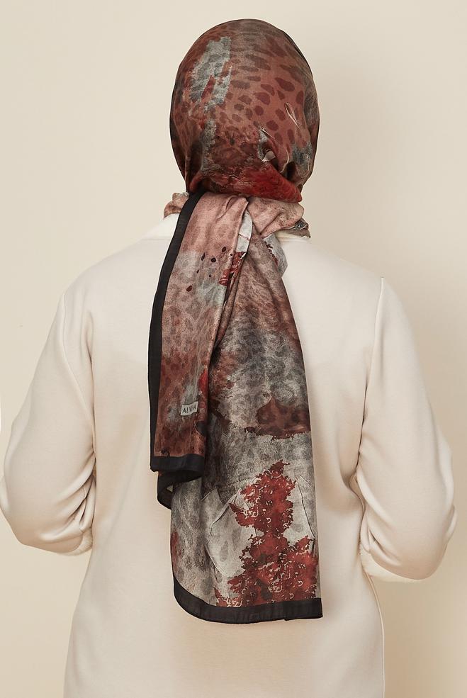 Hijab clothing BLACK 1332 ALVİNA KAŞMİR ŞAL(HNM) - ALVİNA