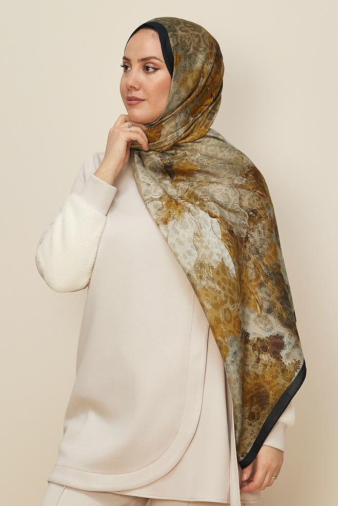 Hijab clothing NAVY BLUE 1332 ALVİNA KAŞMİR ŞAL(HNM) - ALVİNA