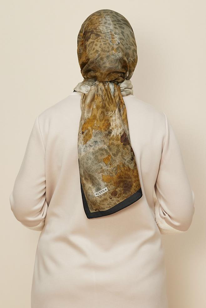 Hijab clothing NAVY BLUE 1332 ALVİNA KAŞMİR ŞAL(HNM) - ALVİNA