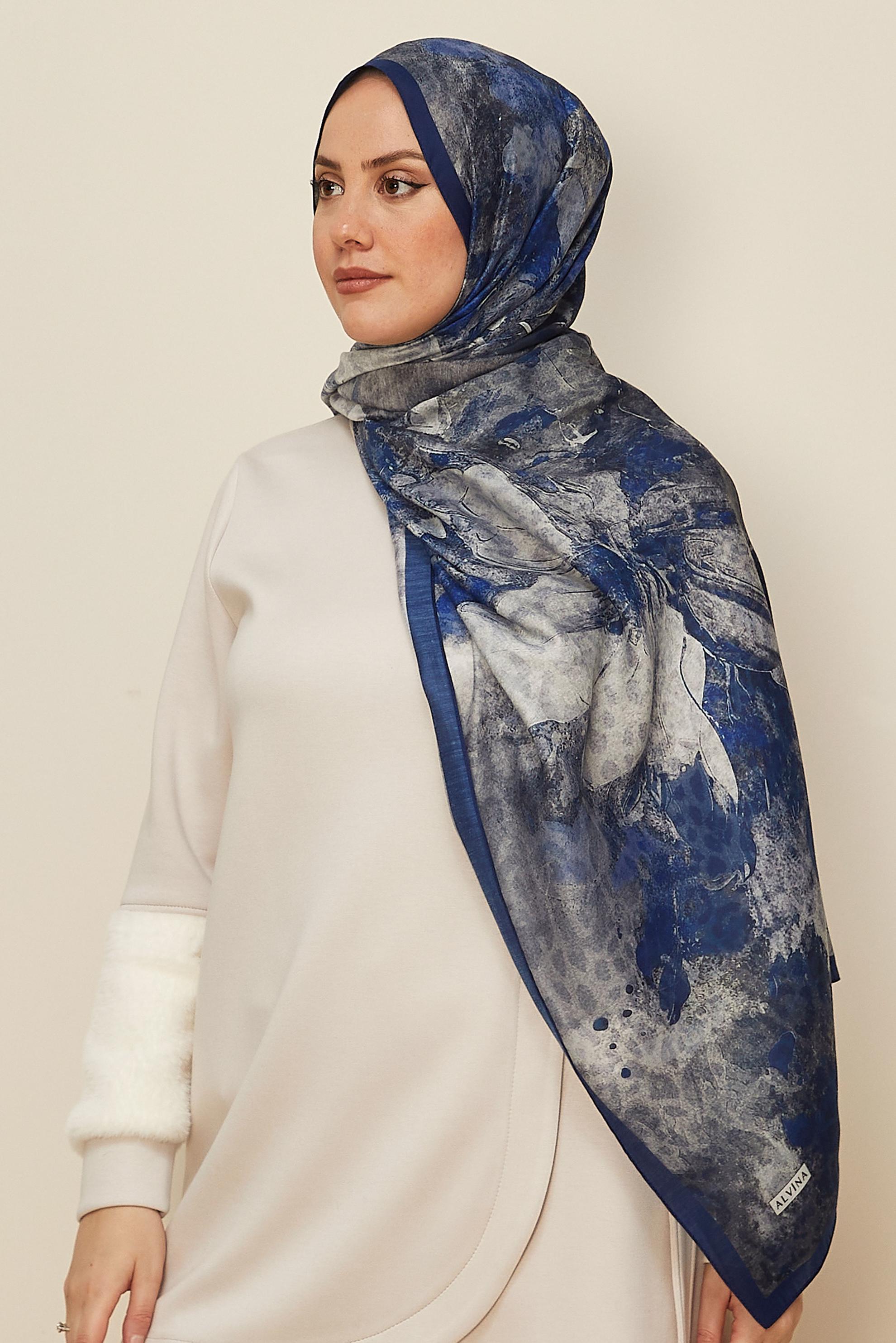Hijab clothing NAVY BLUE 1332 ALVİNA KAŞMİR ŞAL(HNM)