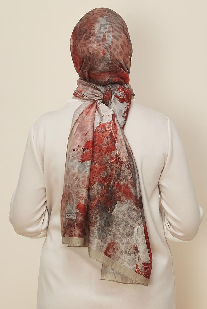Hijab clothing CLARET RED 1332 ALVİNA KAŞMİR ŞAL(HNM) - ALVİNA