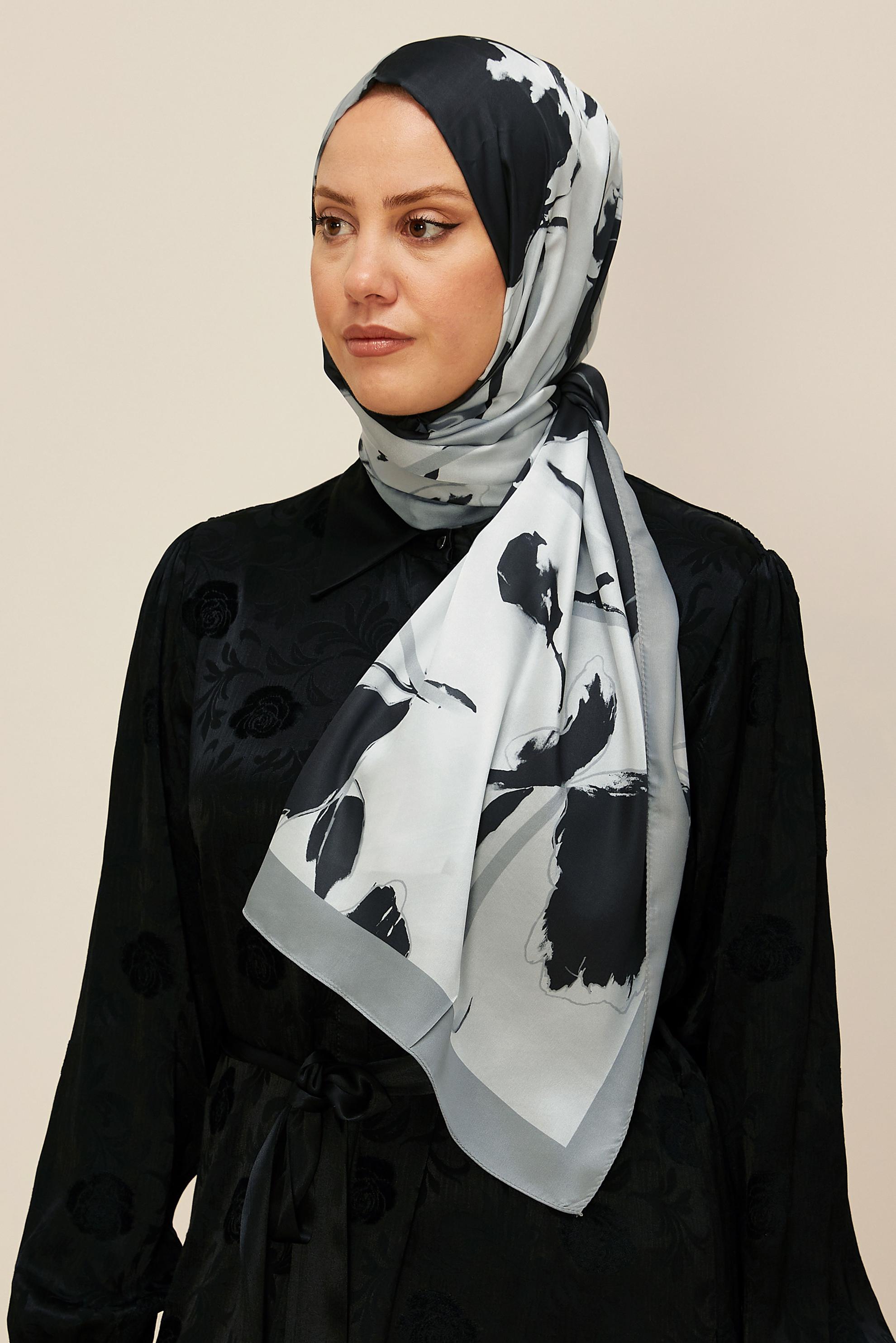 Hijab clothing GREY ALVINA PATTERNED SHAWL 8602