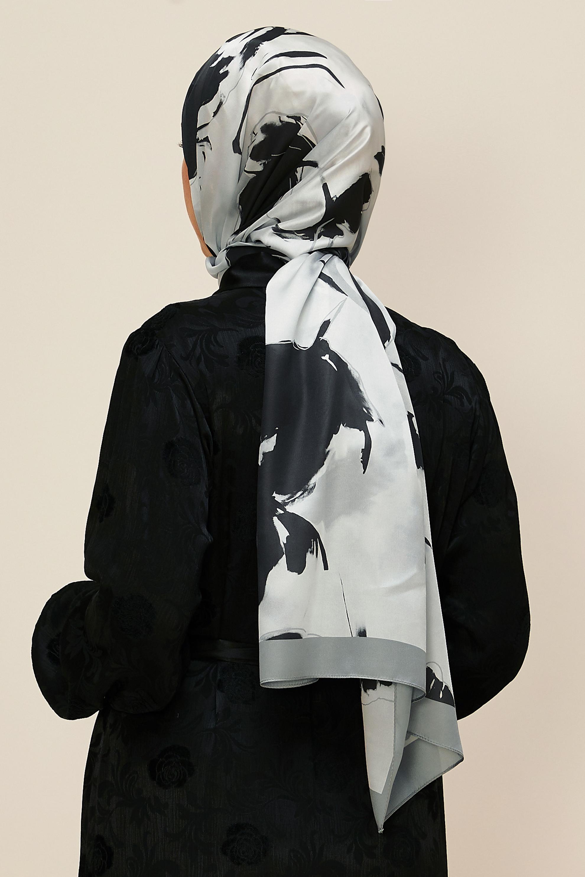 Hijab clothing GREY ALVINA PATTERNED SHAWL 8602