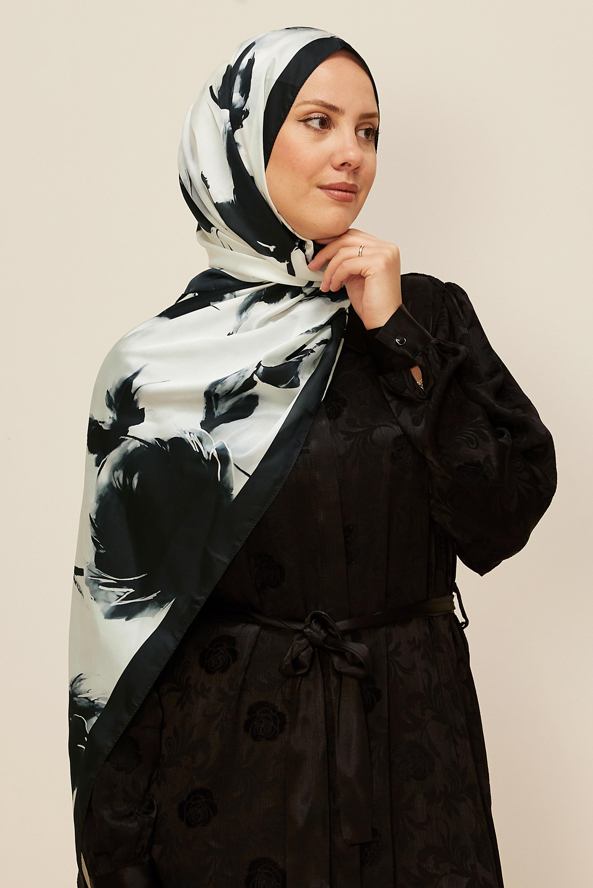 Hijab clothing GREY ALVINA PATTERNED SHAWL 8602