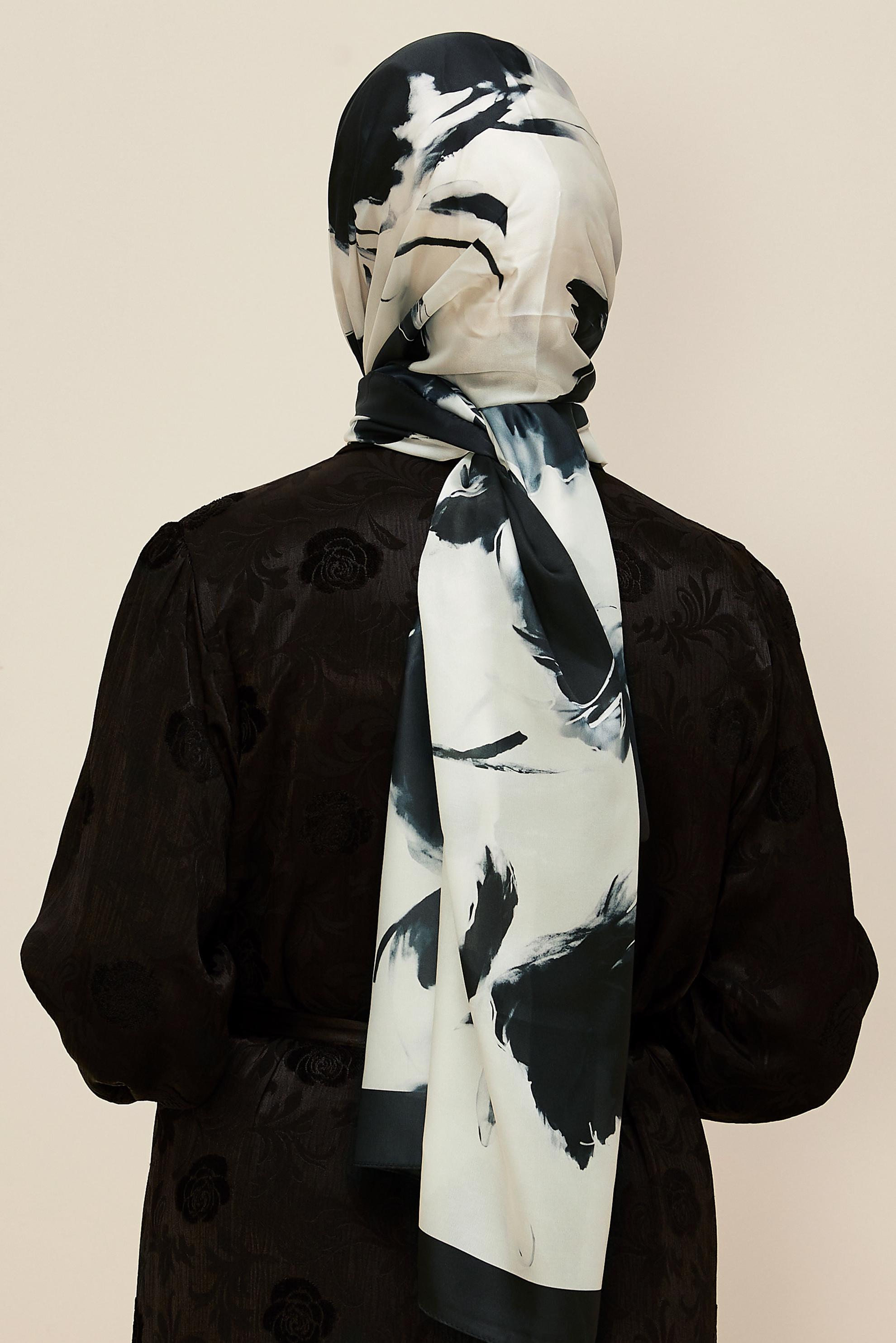 Hijab clothing GREY ALVINA PATTERNED SHAWL 8602