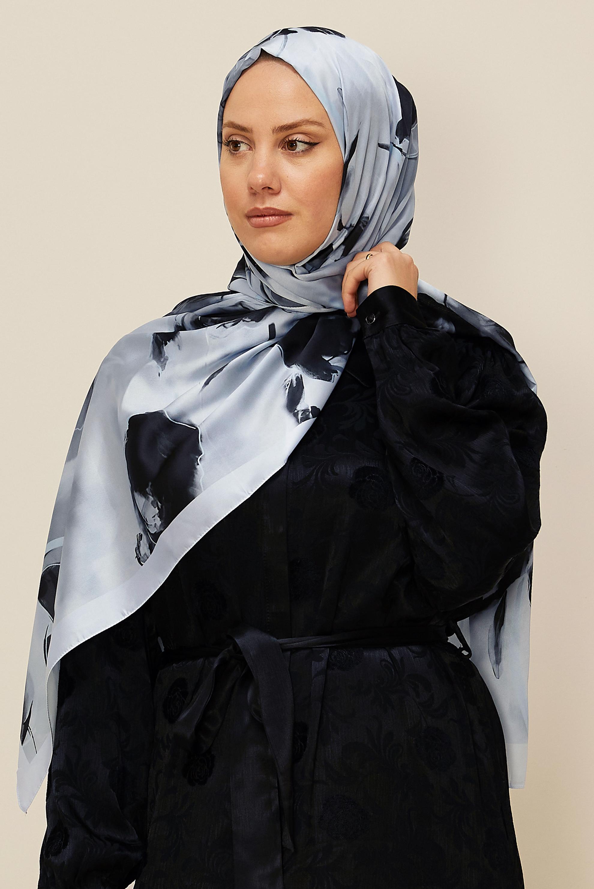 Hijab clothing SILVER ALVINA PATTERNED SHAWL 8602