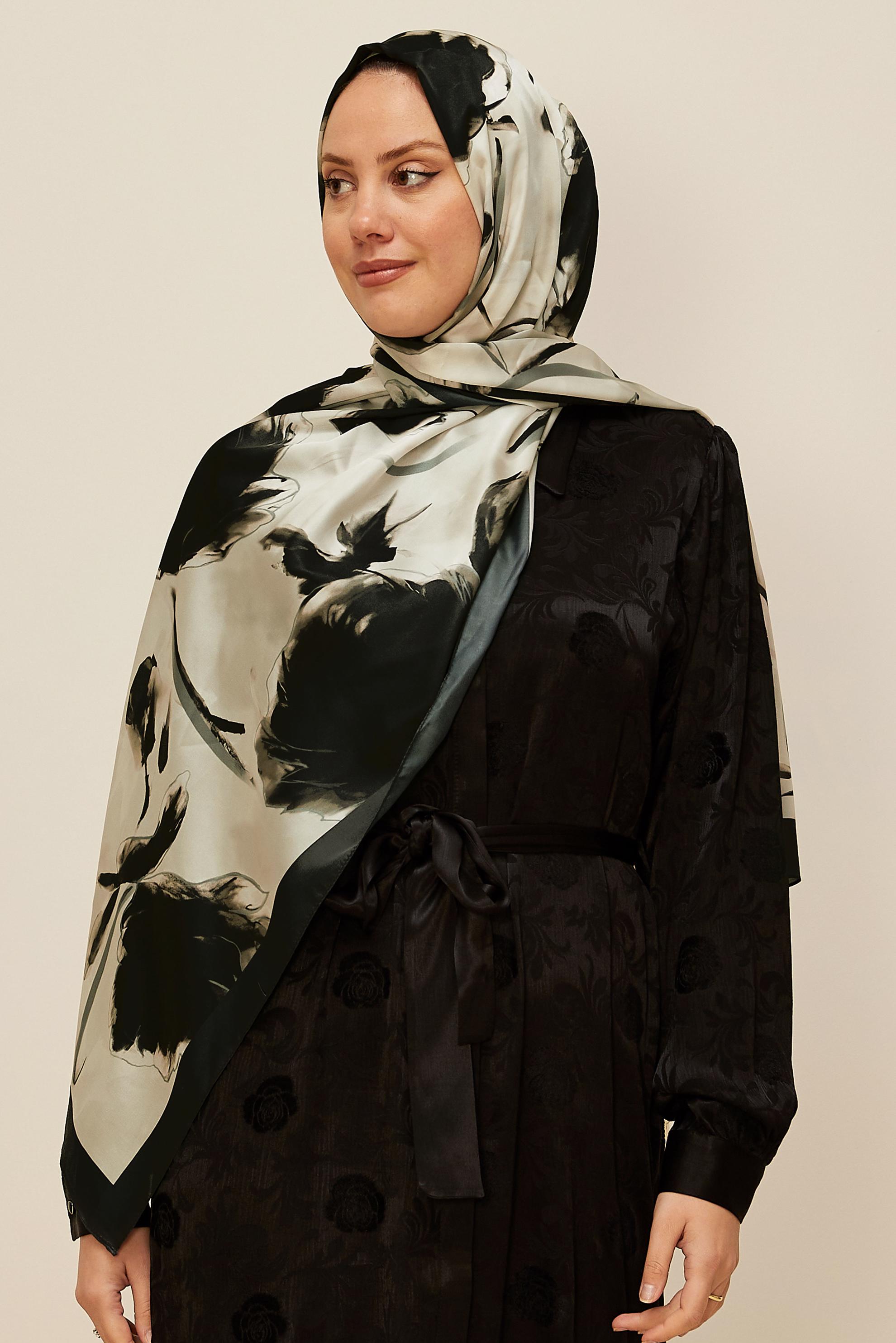 Hijab clothing GREY ALVINA PATTERNED SHAWL 8602