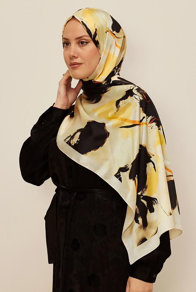 Hijab clothing ECRU ALVINA PATTERNED SHAWL 8602 - ALVİNA