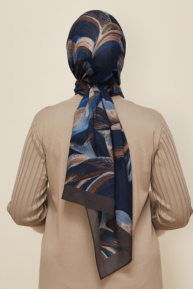 Vêtements hijab GRIS CHÂLE ALVINA EN VISCOSE À MOTIFS 8604 - ALVİNA