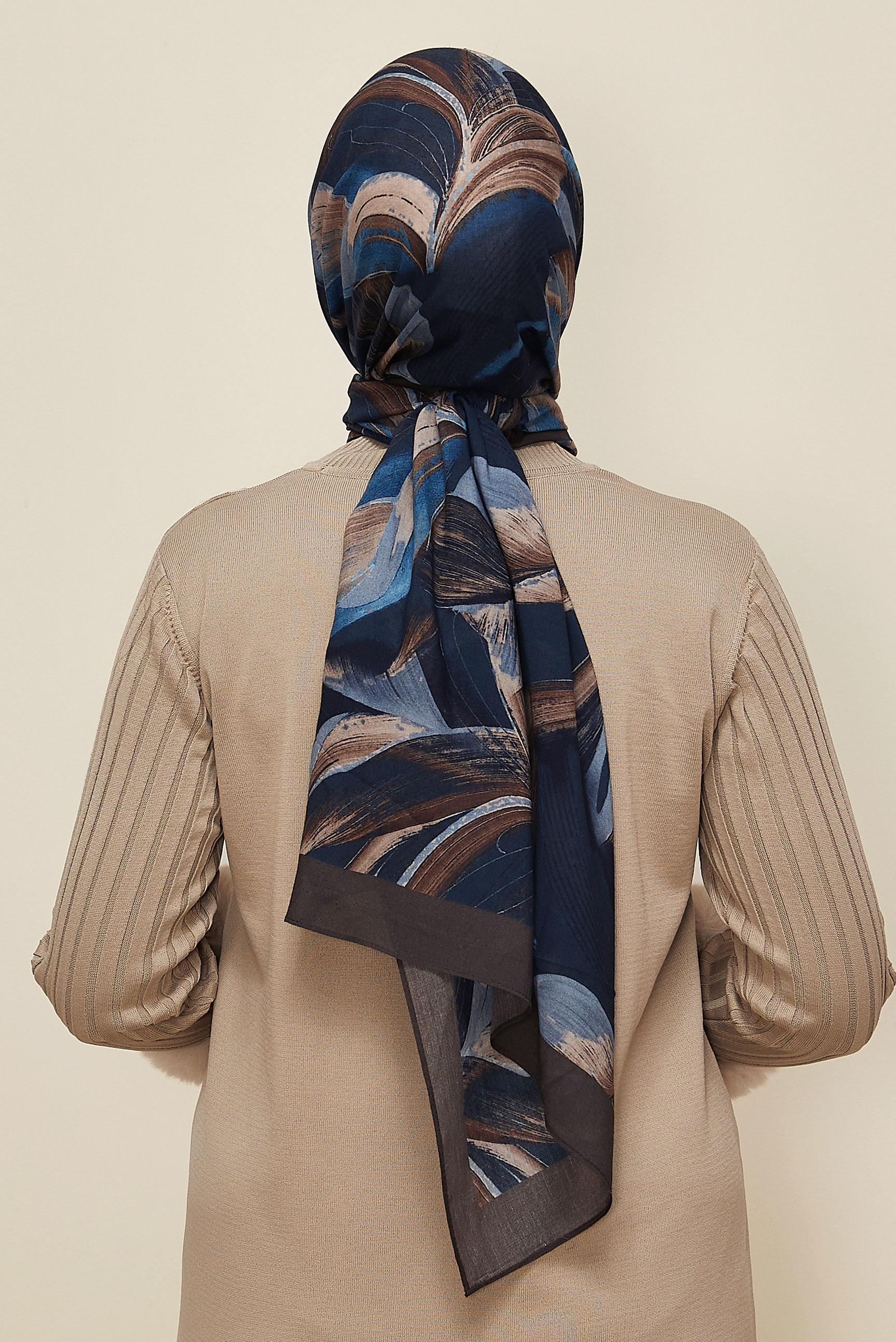 Vêtements hijab GRIS CHÂLE ALVINA EN VISCOSE À MOTIFS 8604