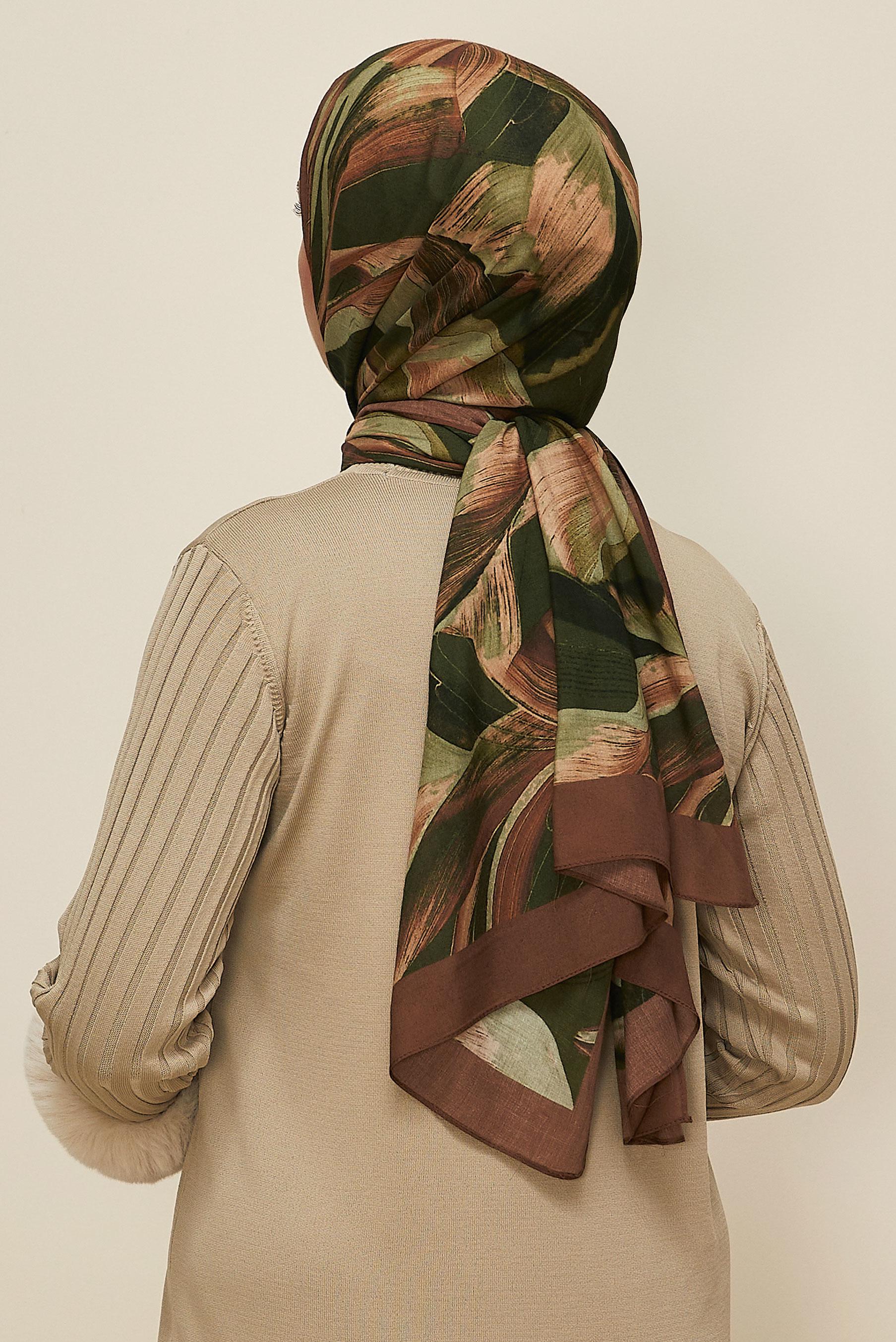 Vêtements hijab ORANGE CHÂLE ALVINA EN VISCOSE À MOTIFS 8604