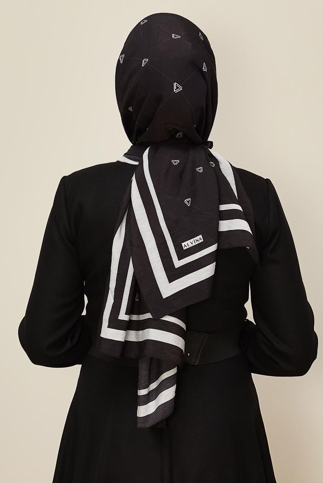 Vêtements hijab NOIR 8608 ALVİNA VİSKON ŞAL(PRM) - ALVİNA
