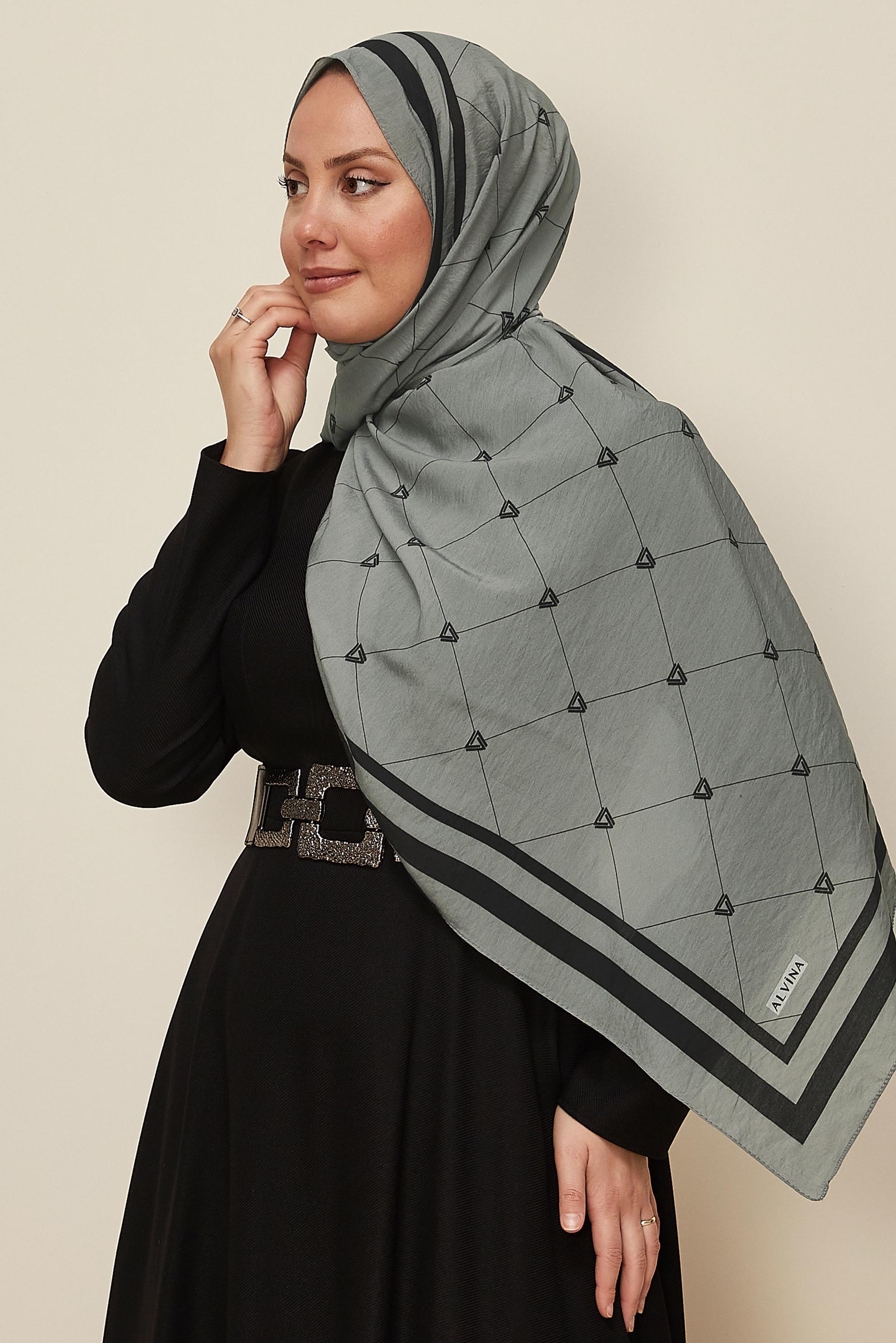 Hijab clothing GREY ALVINA VISCOSE SHAWL 8608