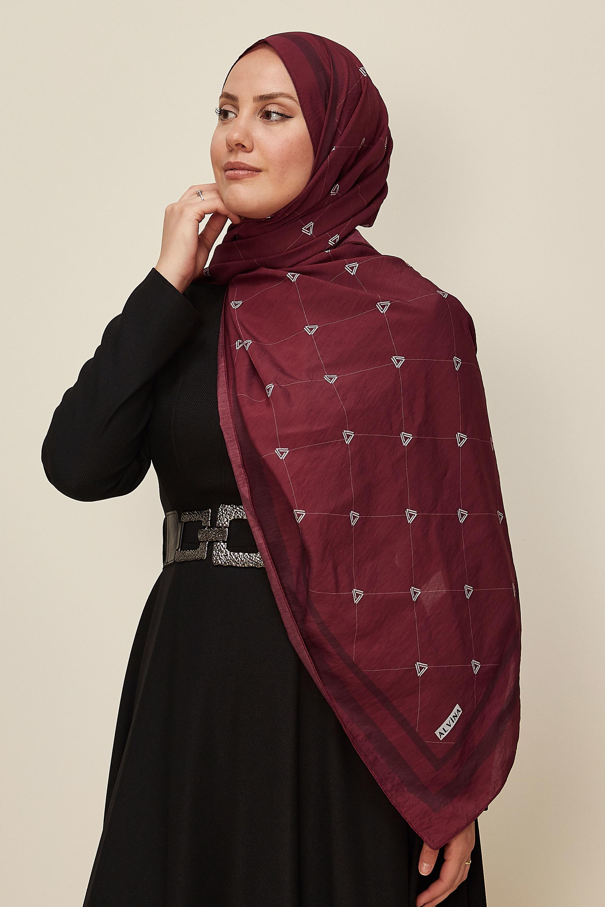 Hijab clothing CLARET RED ALVINA VISCOSE SHAWL 8608