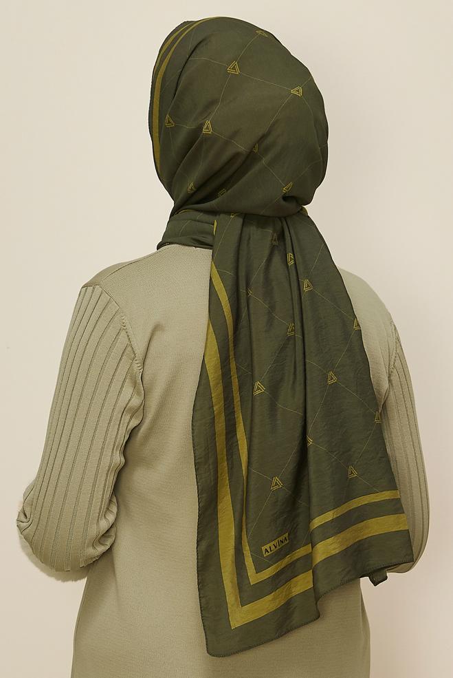 Vêtements hijab KAKI CHÂLE ALVINA EN VISCOSE 8608 - ALVİNA