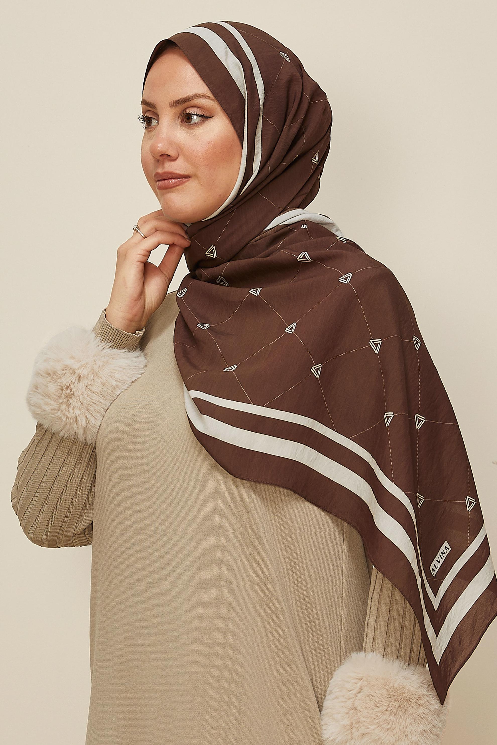 Vêtements hijab BRUN CHÂLE ALVINA EN VISCOSE 8608