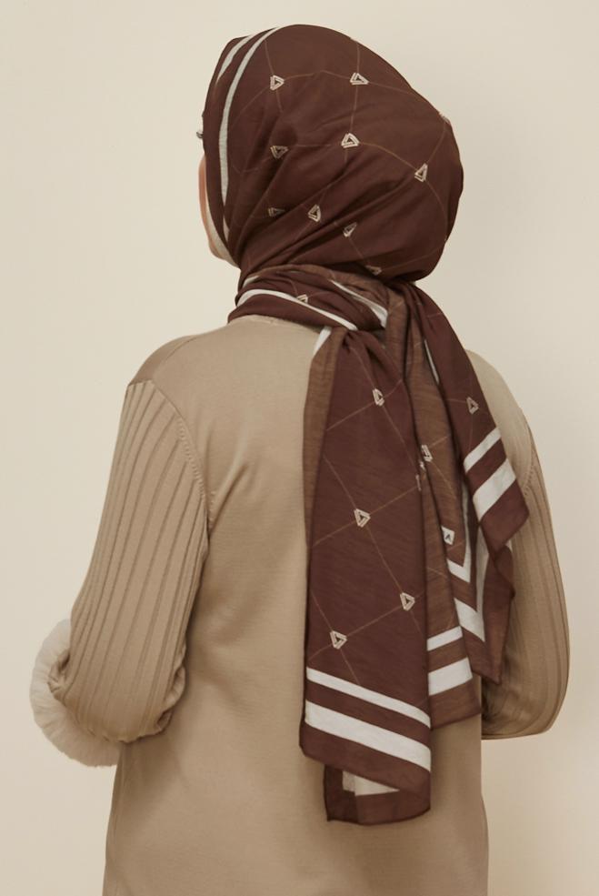 Vêtements hijab BRUN CHÂLE ALVINA EN VISCOSE 8608 - ALVİNA