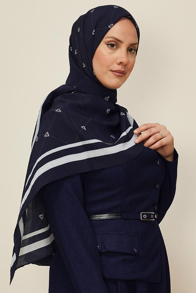 Hijab clothing NAVY BLUE ALVINA VISCOSE SHAWL 8608 - ALVİNA