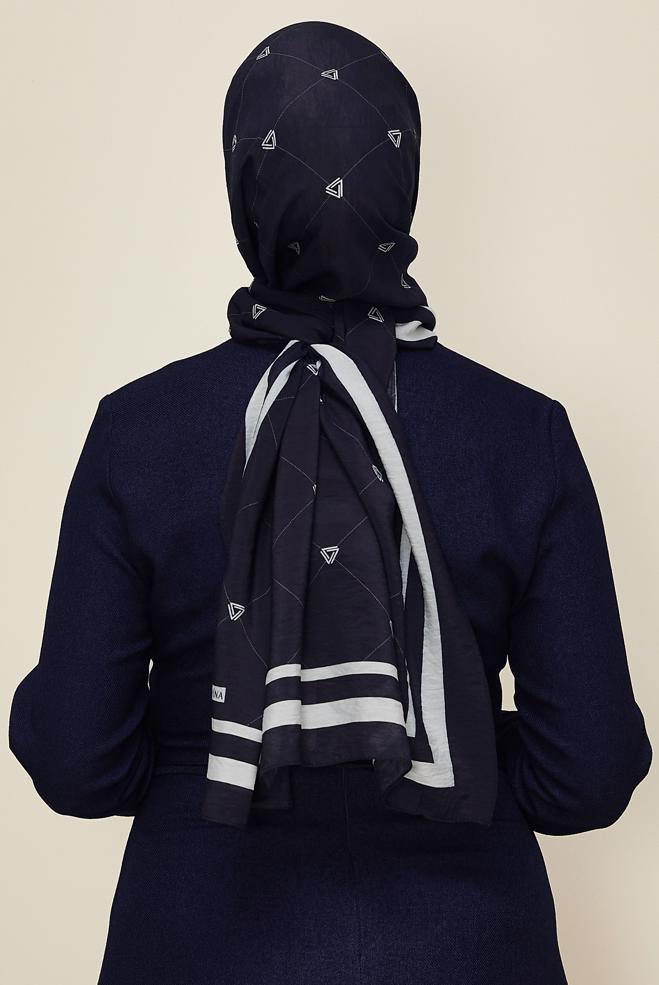 Hijab clothing NAVY BLUE ALVINA VISCOSE SHAWL 8608 - ALVİNA