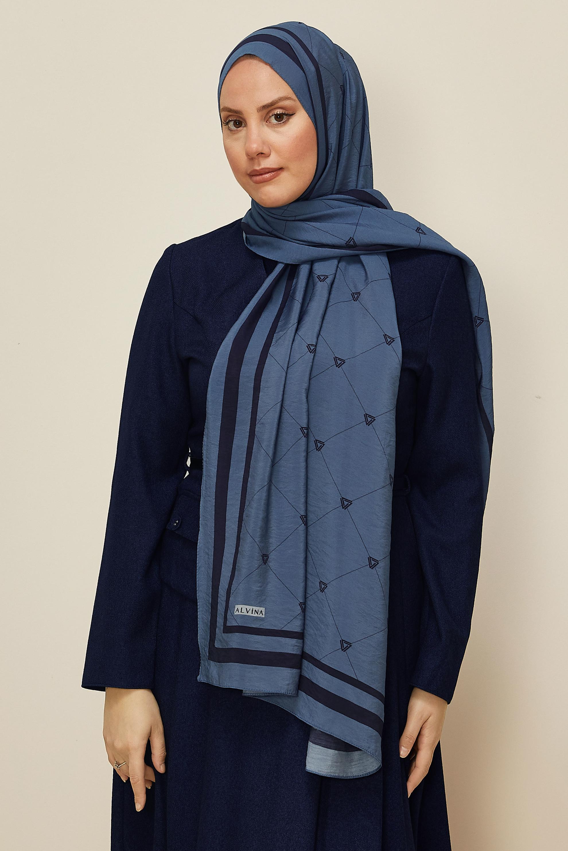 Vêtements hijab BLEU CHÂLE ALVINA EN VISCOSE 8608