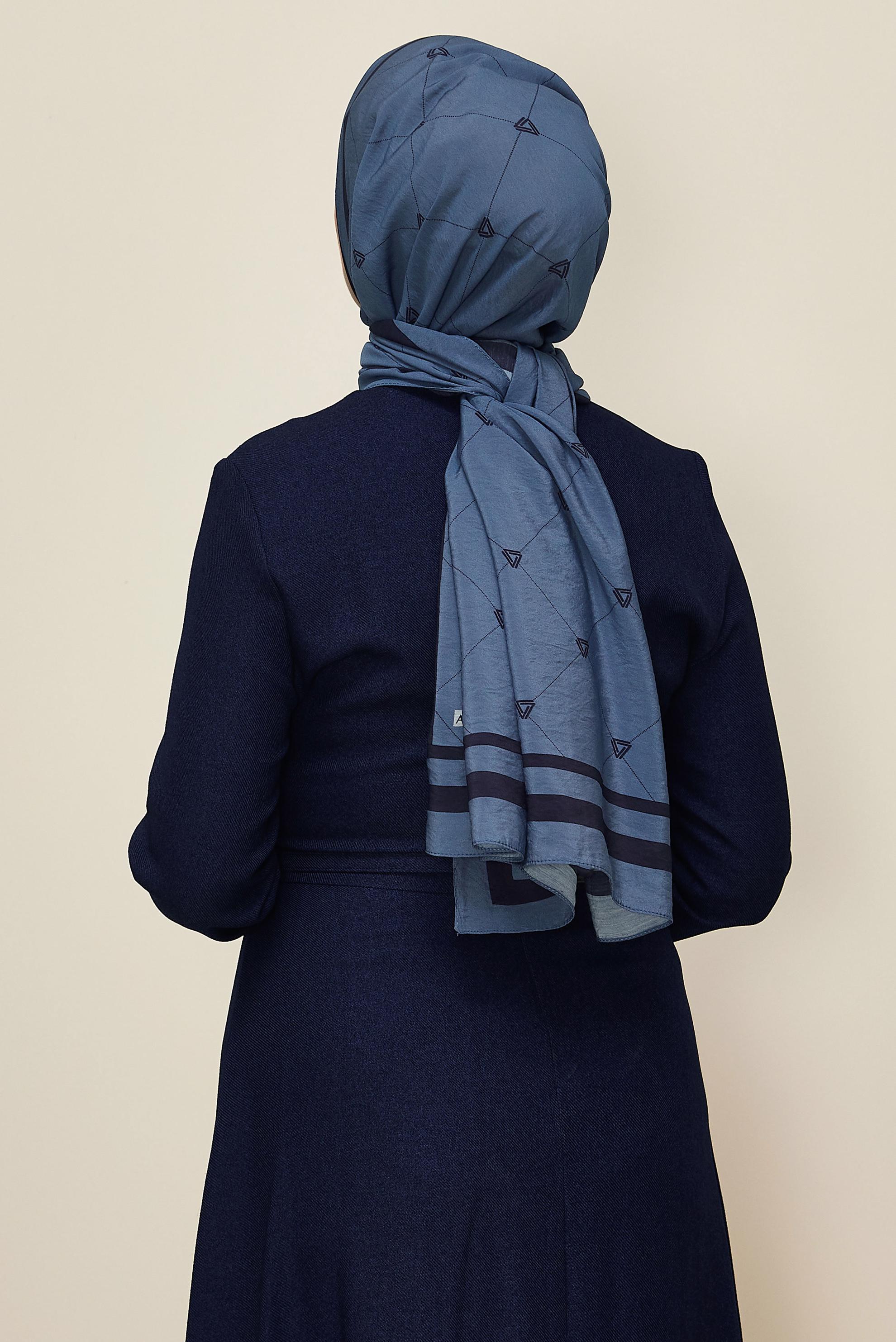 Vêtements hijab BLEU CHÂLE ALVINA EN VISCOSE 8608