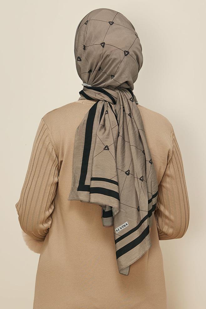 Vêtements hijab KAKI CHÂLE ALVINA EN VISCOSE 8608 - ALVİNA