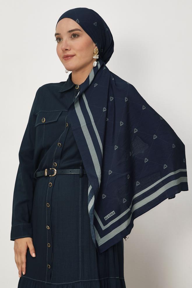 Vêtements hijab BLEU MARINE CHÂLE ALVINA EN VISCOSE 8608 - ALVİNA