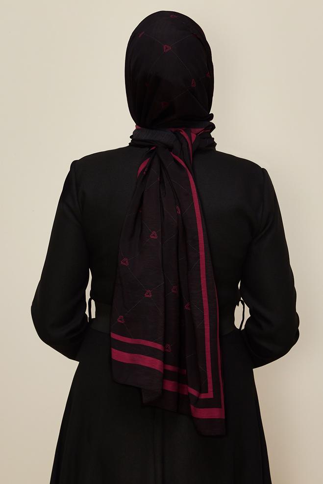 Vêtements hijab NOIR 8608 ALVİNA VİSKON ŞAL(PRM) - ALVİNA