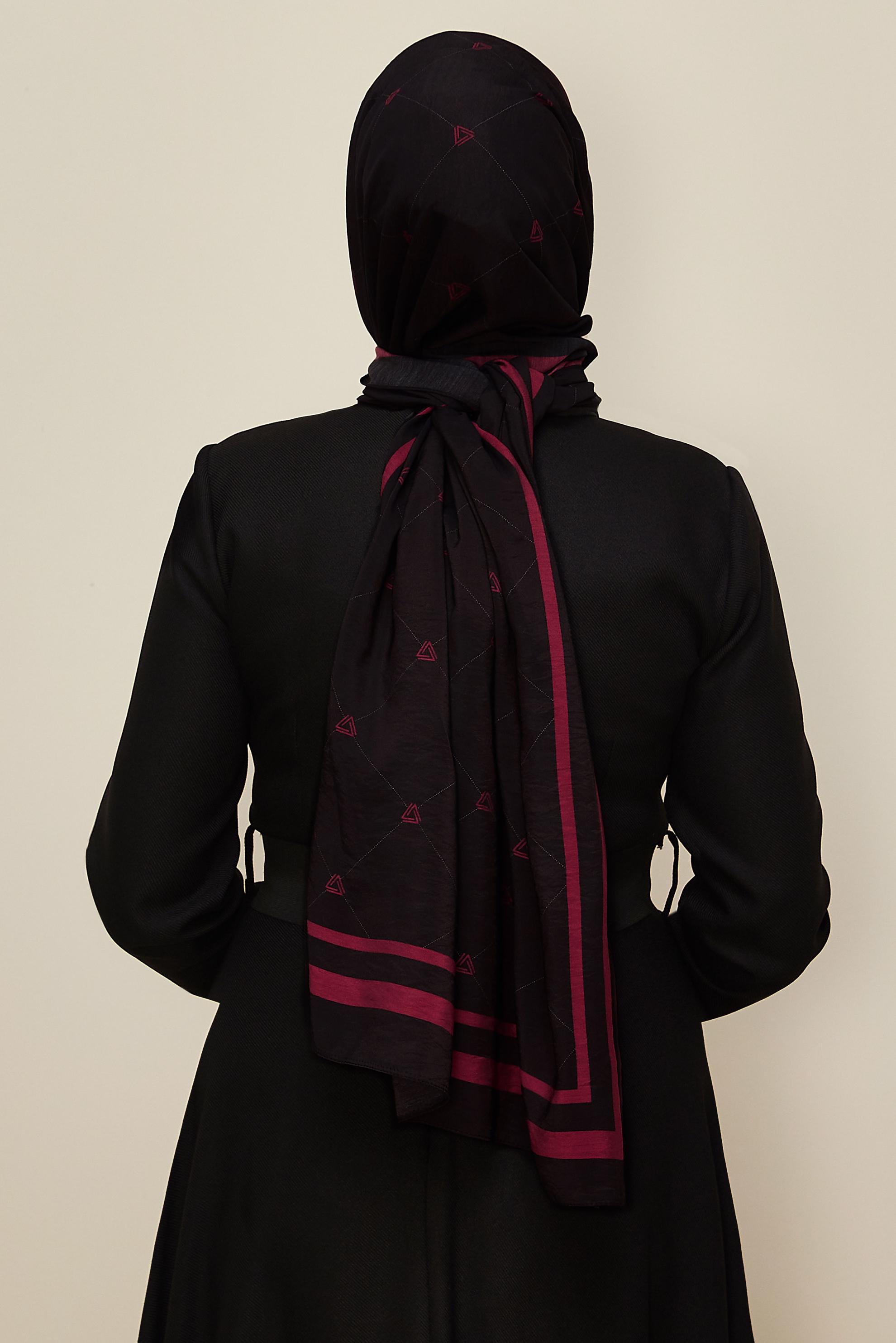 Vêtements hijab NOIR 8608 ALVİNA VİSKON ŞAL(PRM)