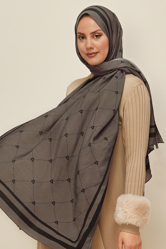 Tesettür giyim VİZON ALVİNA VİSKON ŞAL 8608 - ALVİNA
