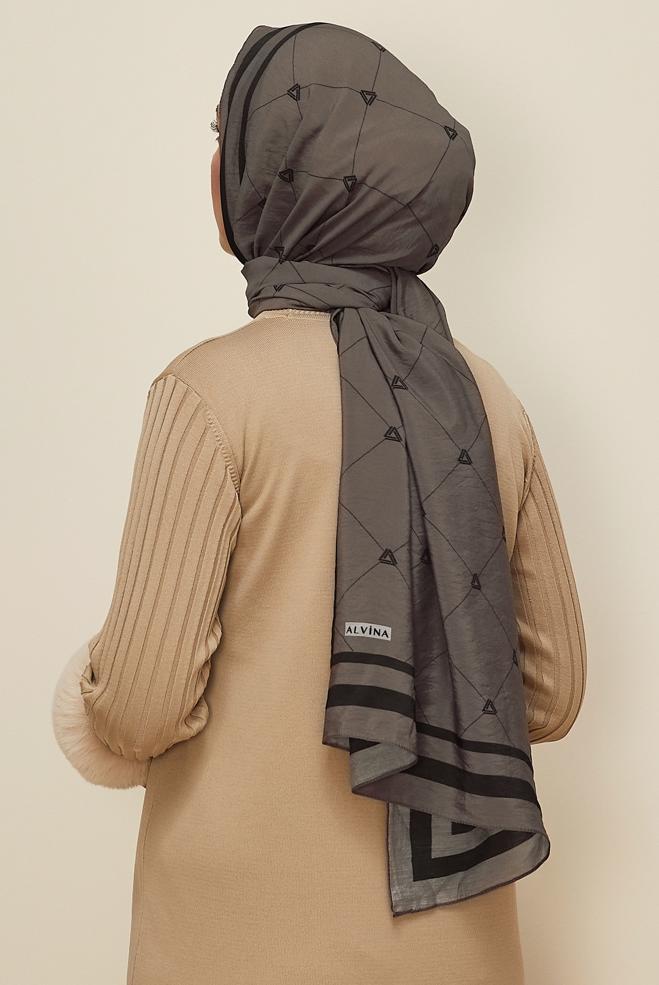 Tesettür giyim VİZON ALVİNA VİSKON ŞAL 8608 - ALVİNA