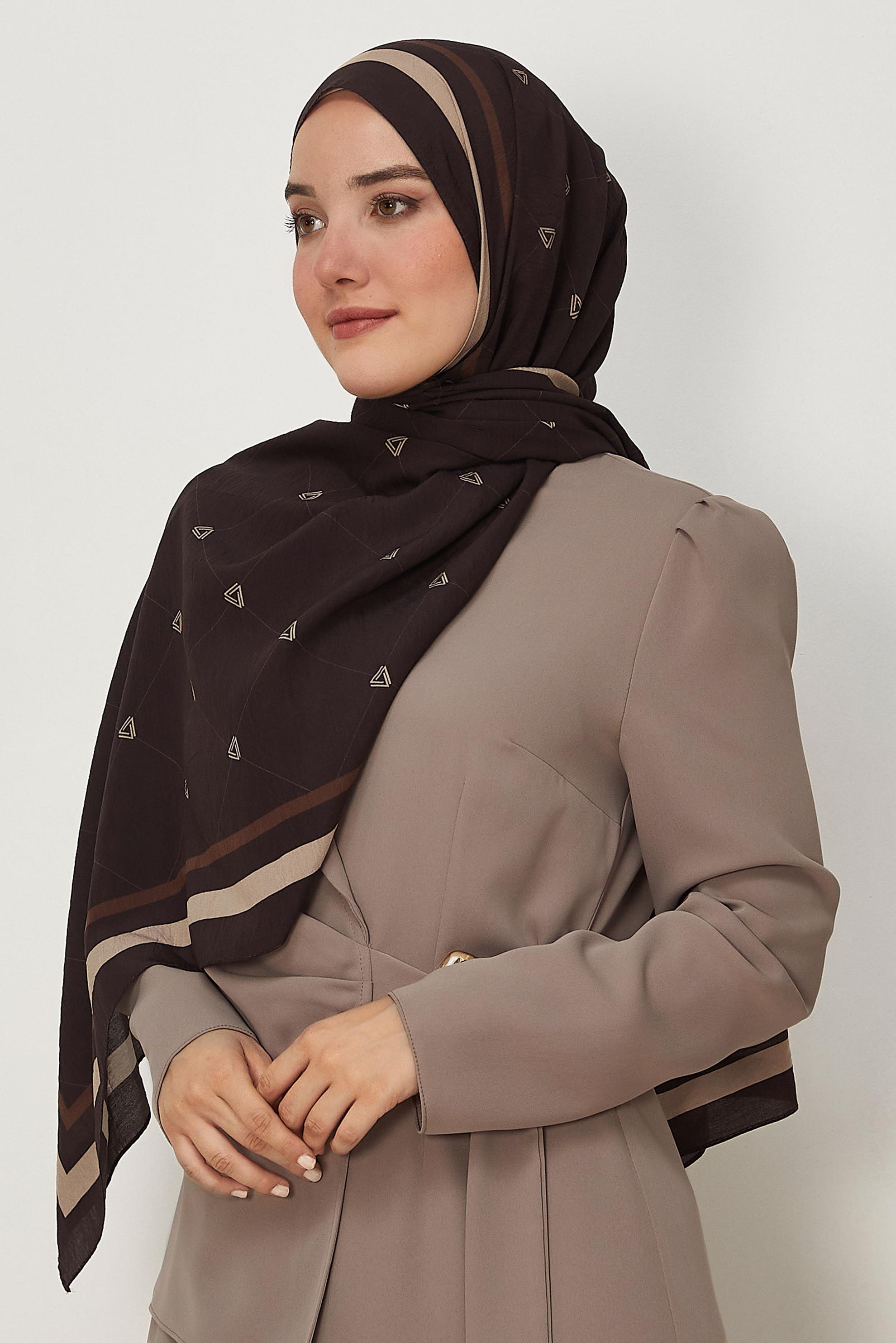 Tesettür giyim KAHVE ALVİNA VİSKON ŞAL 8608