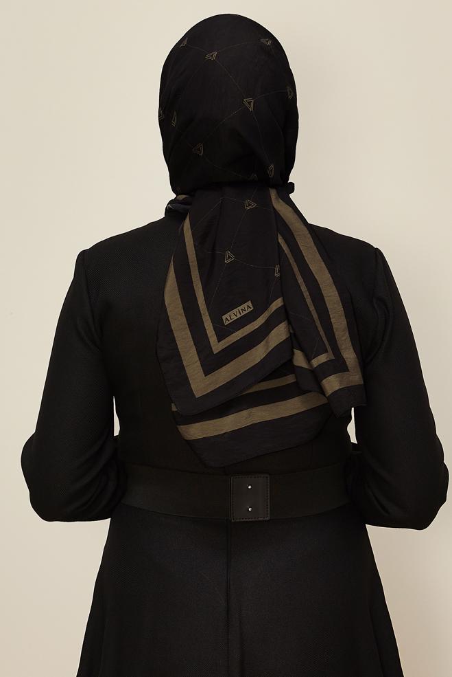 Vêtements hijab NOIR 8608 ALVİNA VİSKON ŞAL(PRM) - ALVİNA