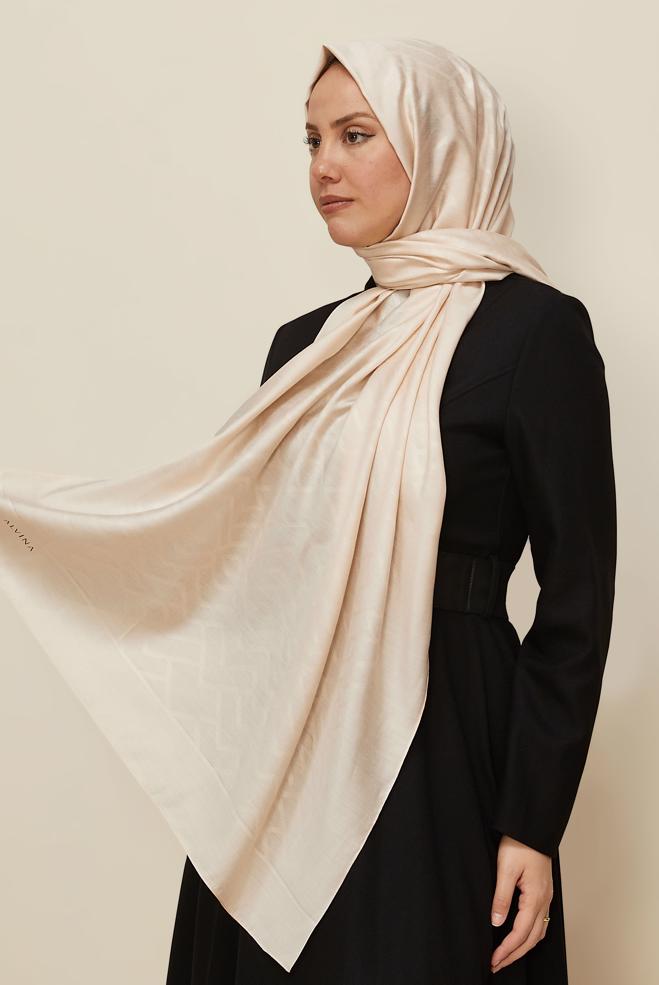 Vêtements hijab BEIGE CHÂLE ALVINA EN VISCOSE 8611 - ALVİNA