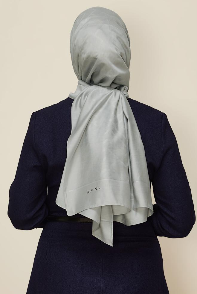 Vêtements hijab ARGENT CHÂLE ALVINA EN VISCOSE 8611 - ALVİNA