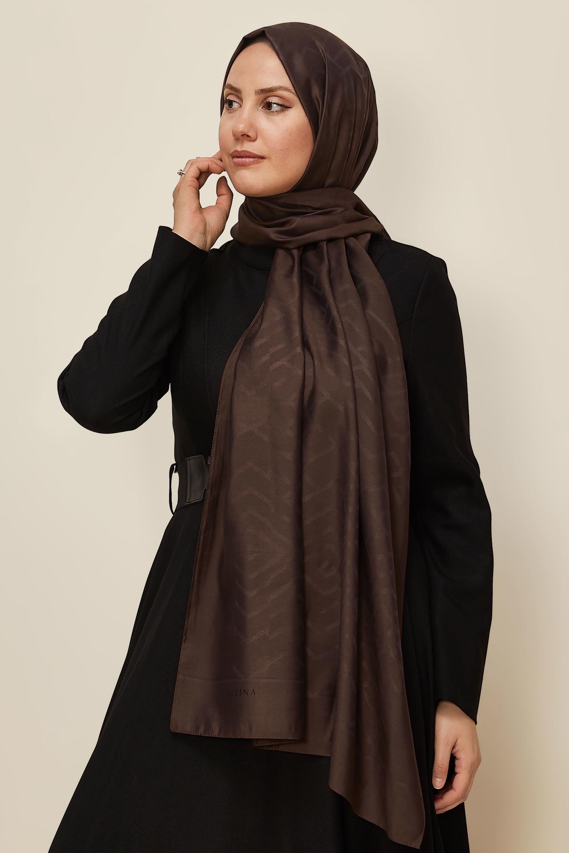 Vêtements hijab BRUN CHÂLE ALVINA EN VISCOSE 8611