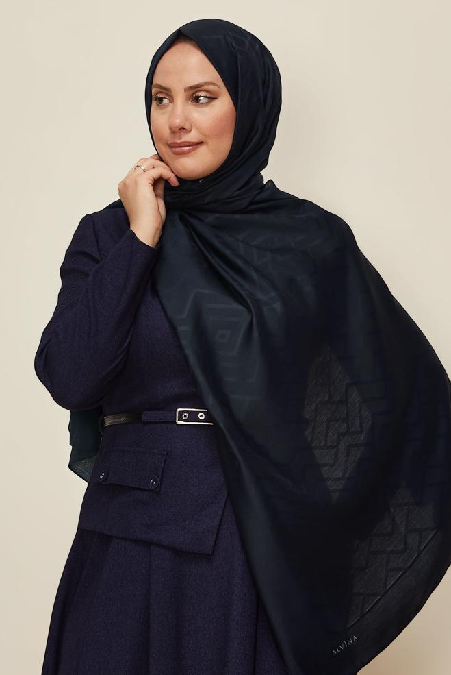 Vêtements hijab BLEU MARINE CHÂLE ALVINA EN VISCOSE 8611 - ALVİNA