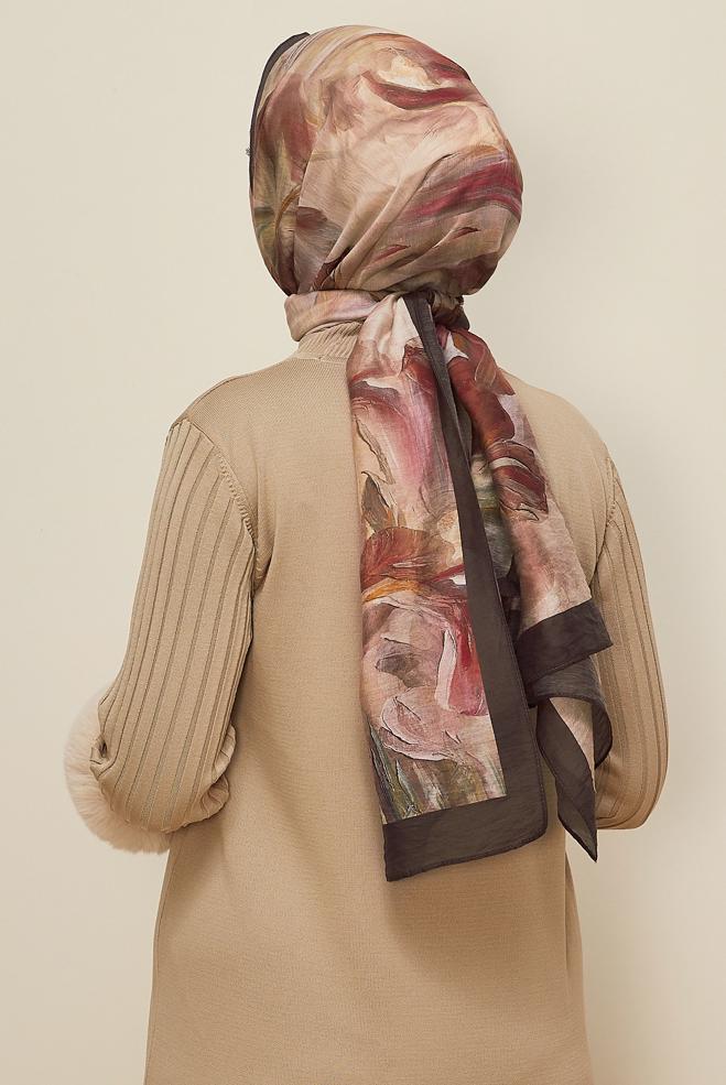 Vêtements hijab BRUN 8612 ALVİNA ALLURE ŞAL(NRL) - ALVİNA