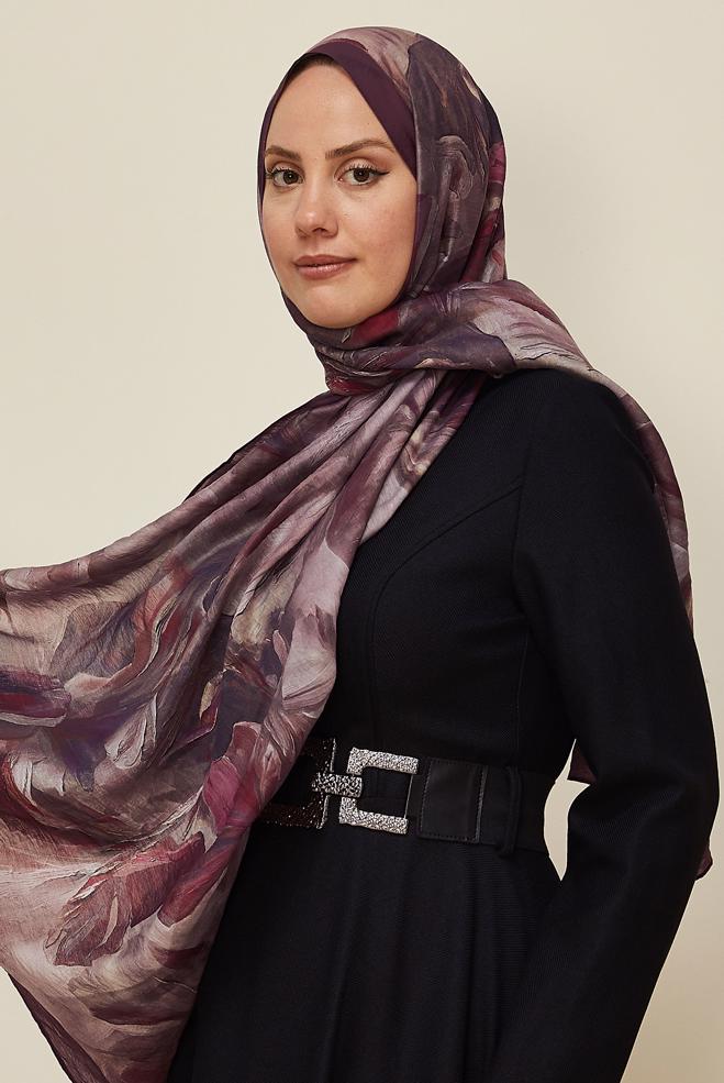 Vêtements hijab ROUGE BORDEAUX 8612 ALVİNA ALLURE ŞAL(NRL) - ALVİNA