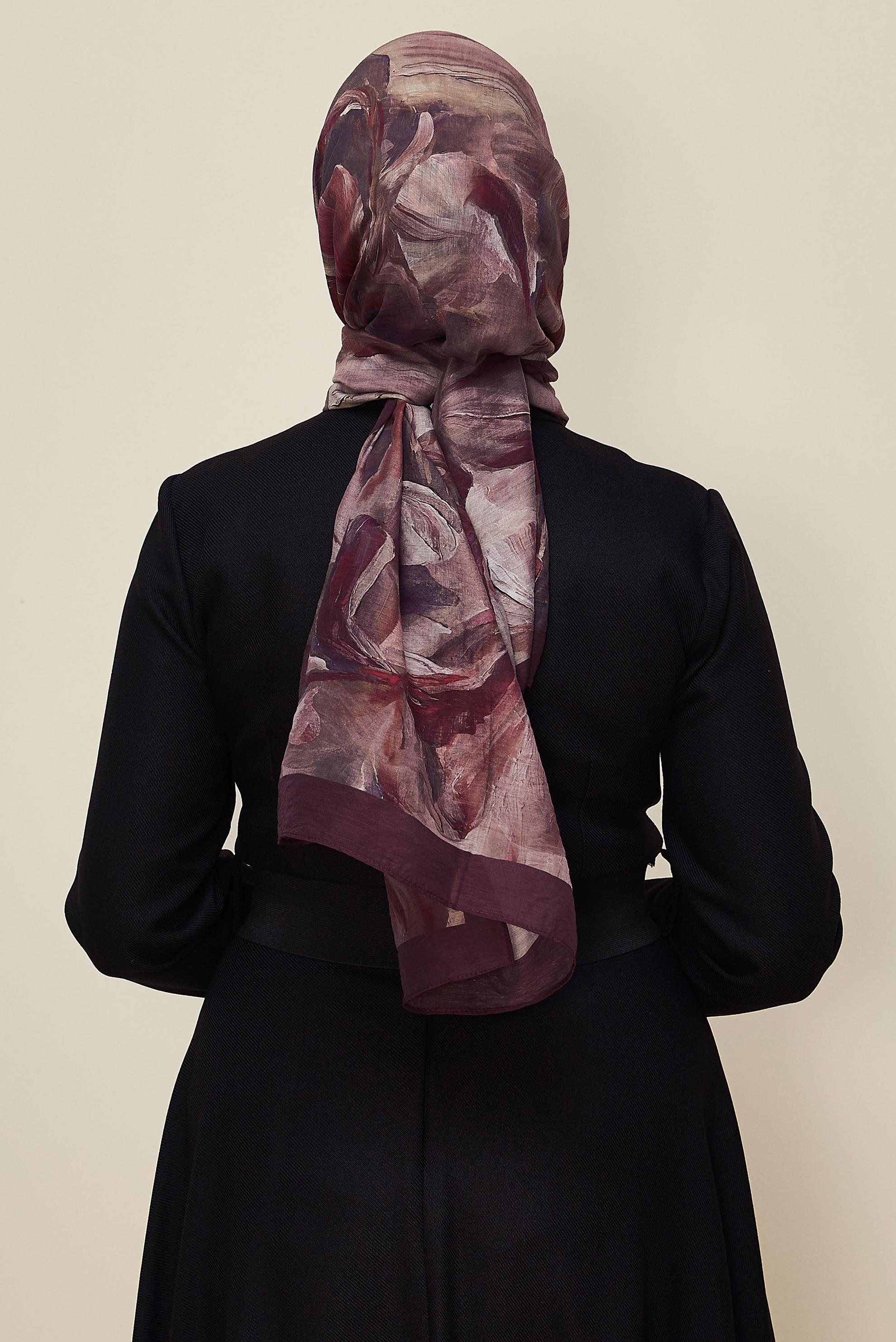 Vêtements hijab ROUGE BORDEAUX 8612 ALVİNA ALLURE ŞAL(NRL)