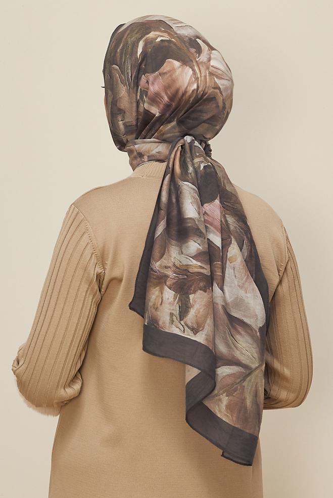 Vêtements hijab BEIGE 8612 ALVİNA ALLURE ŞAL(NRL) - ALVİNA