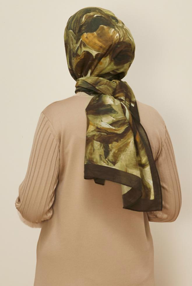 Vêtements hijab BRUN 8612 ALVİNA ALLURE ŞAL(NRL) - ALVİNA